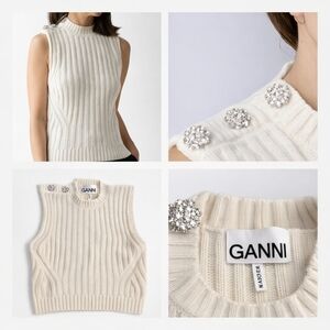 Ganni Egret O Neck Vest